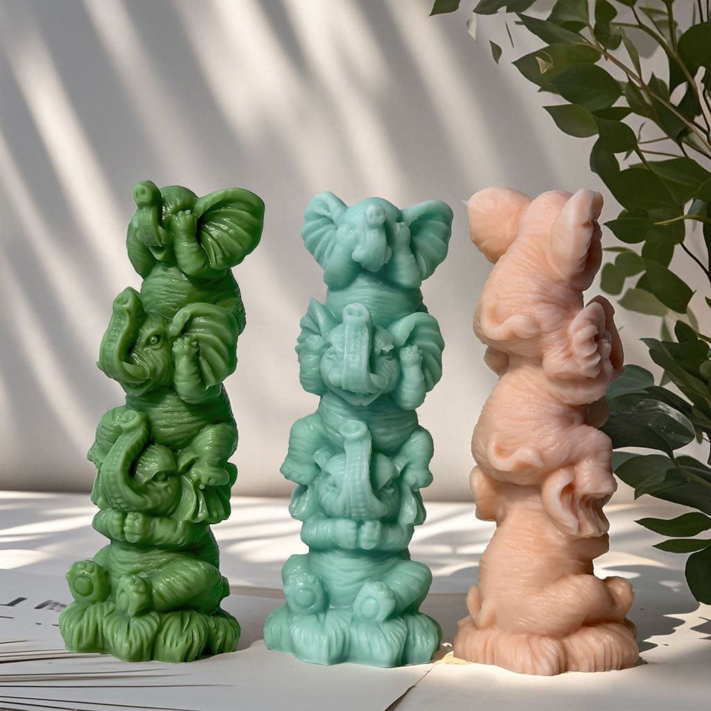 Soy Candle Fragrance Oil - Moule à bougie en Silicone, éléphant