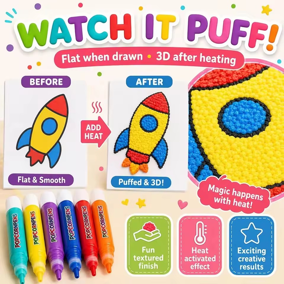 Art Craft Easy - Ensemble de stylos à effet popcorn,