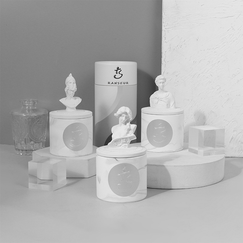 Soy Candle Fragrance Oil - Bougie d'aromathérapie, tasse en plâtre, Sculpture,