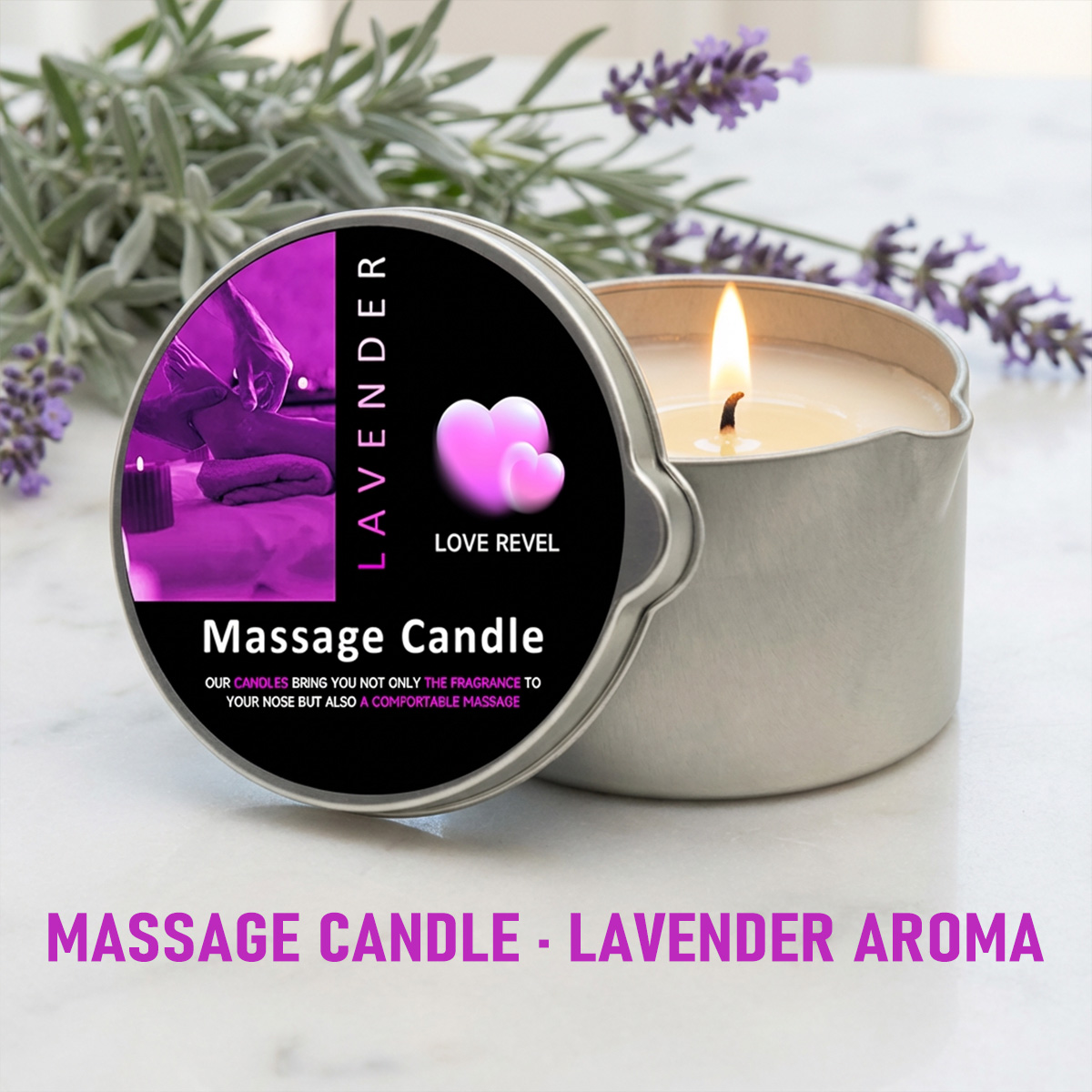 Soy Candle Fragrance Oil - Bougie d'huile de Massage lavande, bougies