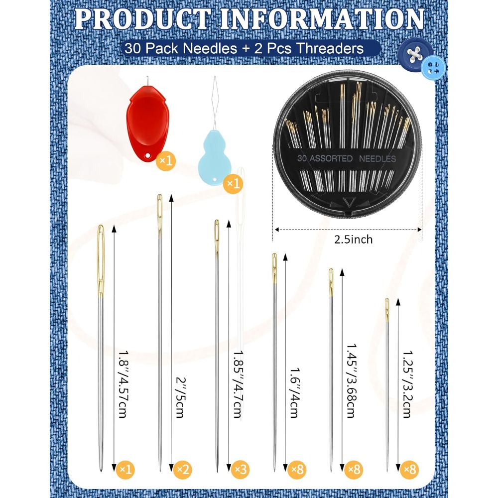 Art Craft Kit - Lot de 30 aiguilles à coudre